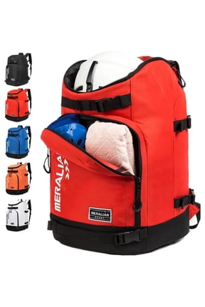 Red Ski Boot Bag Backpack Waterproof 600D Nylon Adjustable Straps 50L Capacity