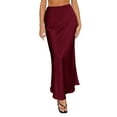 thumbnail image 1 of Red Skirts for Women Spring Summer Skirts Satin Skirt High Waisted Maxi Cocktail Party Wedding A Line Long Skirts Maxi Skirt, 1 of 5