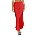 thumbnail image 1 of Red Skirts for Women Spring Summer Skirts Satin Skirt High Waisted Maxi Cocktail Party Wedding A Line Long Skirts Maxi Skirt, 1 of 5