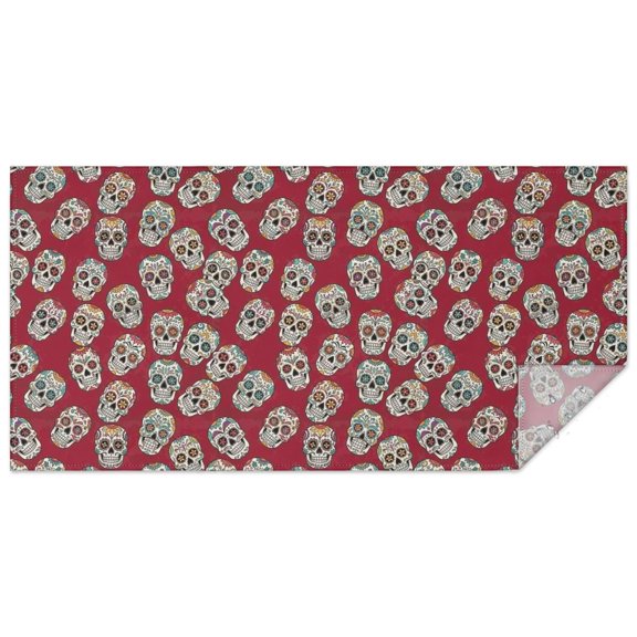 Red Skull Pattern Rectangle Tablecloth 60"x120",Waterproof Polyester Rectangle Table Cloth, Wipeable Spillproof Polyester Tablecloth for Dining, Camping, Indoor and Outdoor