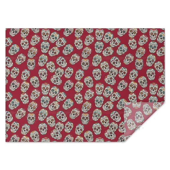 Red Skull Pattern Rectangle Tablecloth 60"x84",Waterproof Polyester Rectangle Table Cloth, Wipeable Spillproof Polyester Tablecloth for Dining, Camping, Indoor and Outdoor