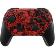 Red Skulls Switch Pro Wireless Custom Controller Soft Touch Finish Unique Design
