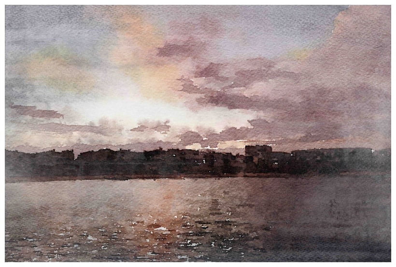 "Red Sky at Night 2" Painting Print on Wrapped Canvas