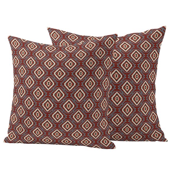 Red Slate Diamonds Outdoor Pillow Covers Pack of 2 Abstract Vintage Minimalist Geometric Grid Waterproof Throw Pillow Covers Decorative Cushion Cases for Patio Garden Tent Balcony Couch 24x24 inch
