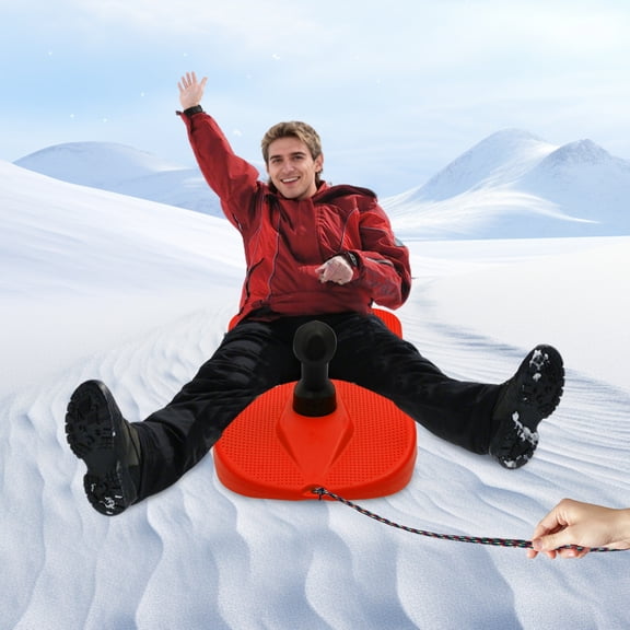 Red Sled Snowboard with Handle, Snowboard, Sledding Snowboard for Winter Fun