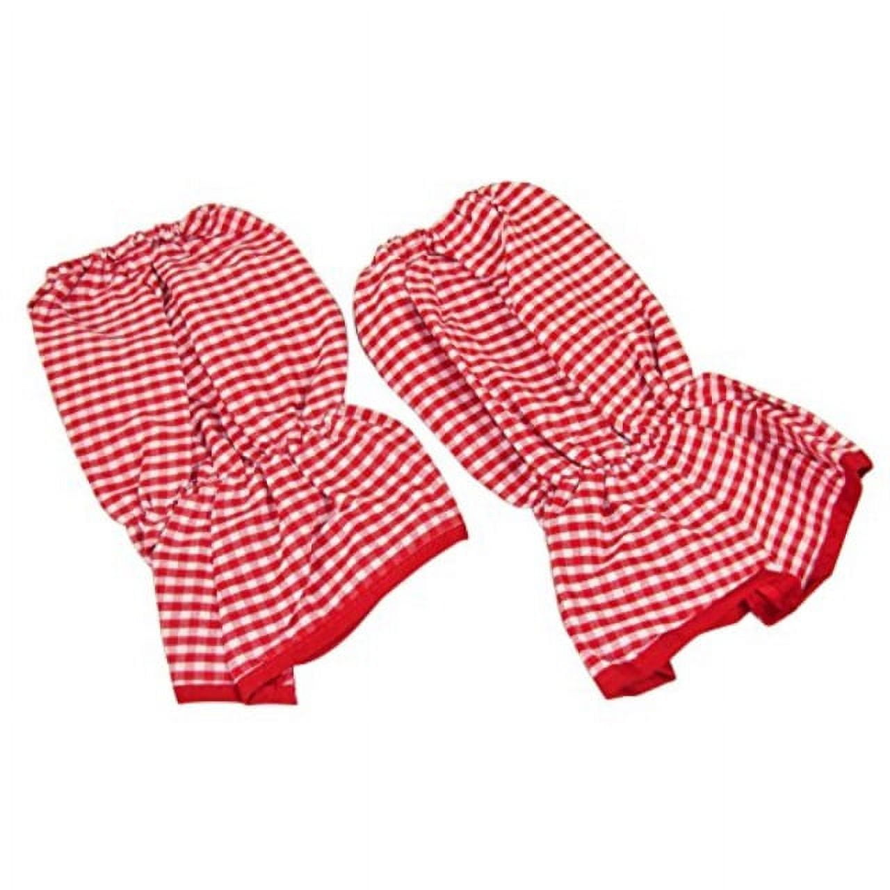 Red Sleeve Protectors, Baker Sleeves, Gingham for Men and Women Set