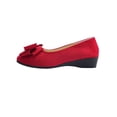 thumbnail image 1 of Red Slip-On Bowknot Wedge Heel Loafers Women Casual Comfortable Work Shoes Plus Size Spring Summer, 1 of 8