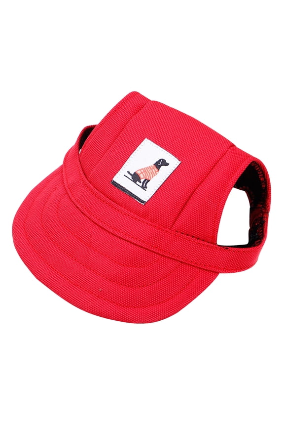 Red Small Dog Size S Baseball Cap, Pet Sun Hat, Summer Outdoor Canvas Sun Protection Cap For Small Dogs - Sun Protection, Breathable Canvas Material, Adjustable Size S - Small