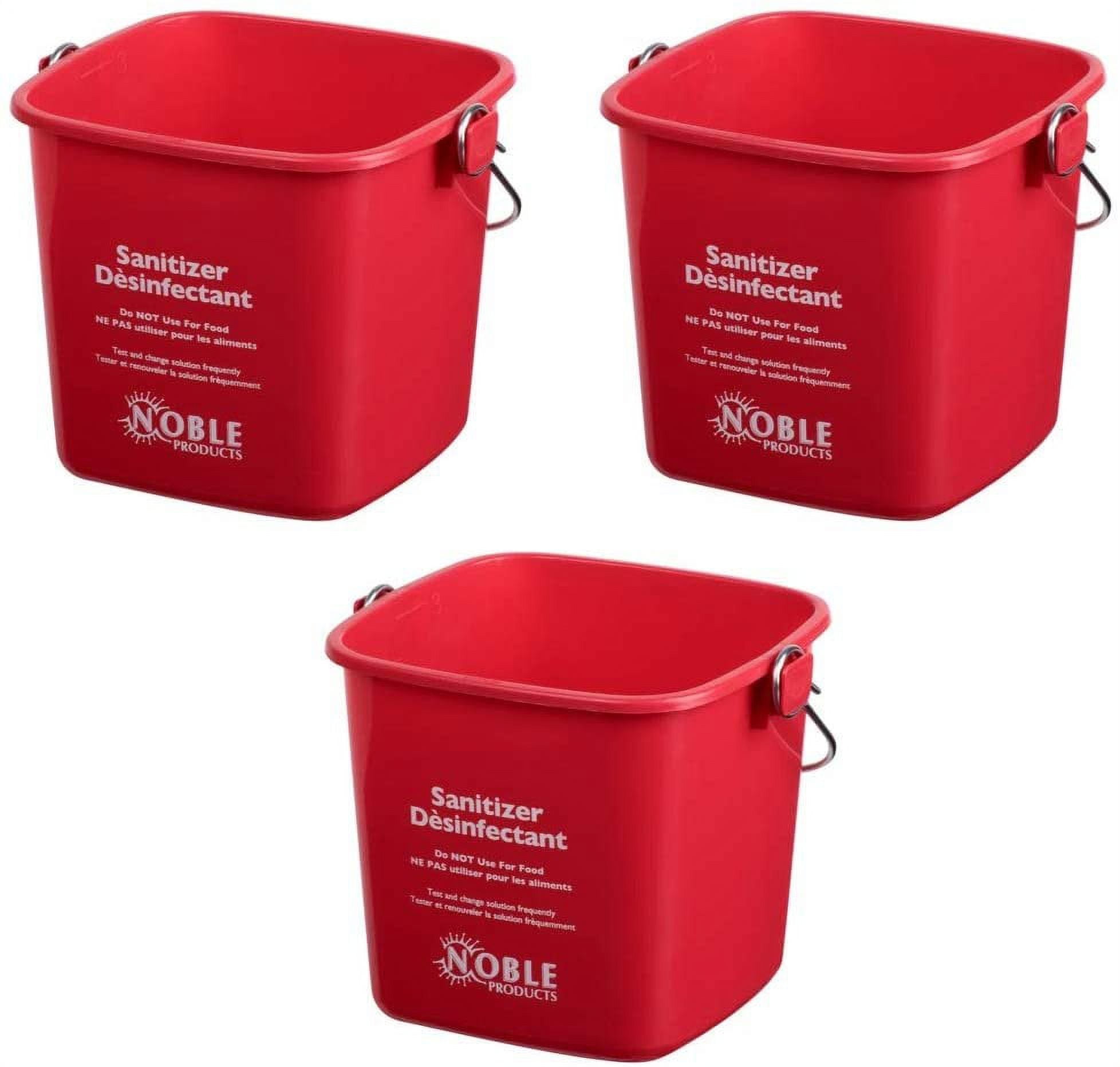 Red Small Sanitizing Buckets for Cleaning 3 Quart Sanitizing Cleaning