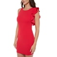 thumbnail image 1 of Women's Sleeveless Mini Cocktail Dress, One Shoulder Ruffle Bodycon Sexy Going Out Party, Spring Summer 2024(Red Small Size), 1 of 6