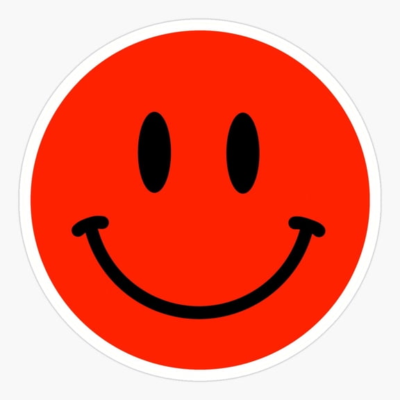Red Smiley Face Happy Emoji Vinyl Decal Sticker