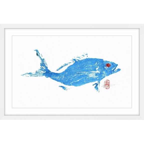 "Red Snapper in Blue" Framed Painting Print
