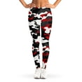 thumbnail image 1 of Red Snow Camouflage Print Leggings, Camo Sexy Yoga Leggings For Women., 1 of 5