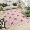 thumbnail image 1 of Red Snow Scene Rug ，Modern Geometric White Circle Dot Print Pink Rug ，Dorm Rug Easy To Clean Rug ，Apply To Boys Girls Teenager Bedroom Bedside Study Office Game Room Balcony 2x3ft, 1 of 6