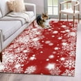 thumbnail image 1 of Red Snowflake Christmas Area Rug 4x6 Washable Rug Non Slip Winter Xmas Star Snowflake Large Area Rug Indoor Floor Carpet for Entryway Bedroom Kitchen Living Room Home Office Dining Room Nursery, 1 of 8