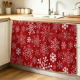 thumbnail image 1 of Red Snowflake Christmas Cabinet Curtain 32"Wx55"L, Dustproof Pantry Door Curtain with Self Adhesive Tape, Xmas Snowflake Red Tall Storage Cover Privacy Drape for Bathroom Kitchen Laundry Room, 1 of 9