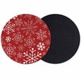 thumbnail image 1 of Red Snowflake Christmas Coasters Set of 2, Absorbent Coasters for Drinks, Xmas Snowflake Red Coaster for Desk Coffee Table Protection, Home Decor House Warming Gifts 4", 1 of 8