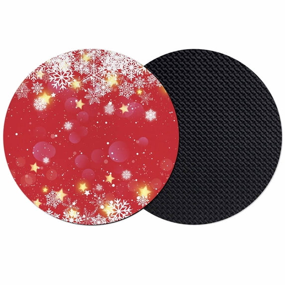 Red Snowflake Christmas Coasters Set of 2, Absorbent Coasters for Drinks, Xmas Snowflake Winter Modern Art Coaster for Desk Coffee Table Protection, Home Decor House Warming Gifts 4"