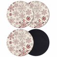 thumbnail image 1 of Red Snowflake Christmas Coasters Set of 4, Absorbent Coasters for Drinks, Xmas Snowflake Rustic Coaster for Desk Coffee Table Protection, Home Decor House Warming Gifts 4", 1 of 8