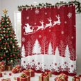 thumbnail image 1 of Red Snowflake Christmas Shower Curtains for Bathroom, Xmas Tree Santa Elk Winter Waterproof Fabric Shower Curtain, Decorative Bathroom Curtain for Bathtub, 72"x84", No Hooks Included, 1 of 9