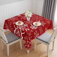 thumbnail image 1 of Red Snowflake Christmas Table Cloth Waterproof Tablecloths, Xmas Snowflake Red Tablecloth Dining Table Cover for Kitchen Party Tabletop Outdoor, Square Tablecloth 60x60 Inch, 1 of 9