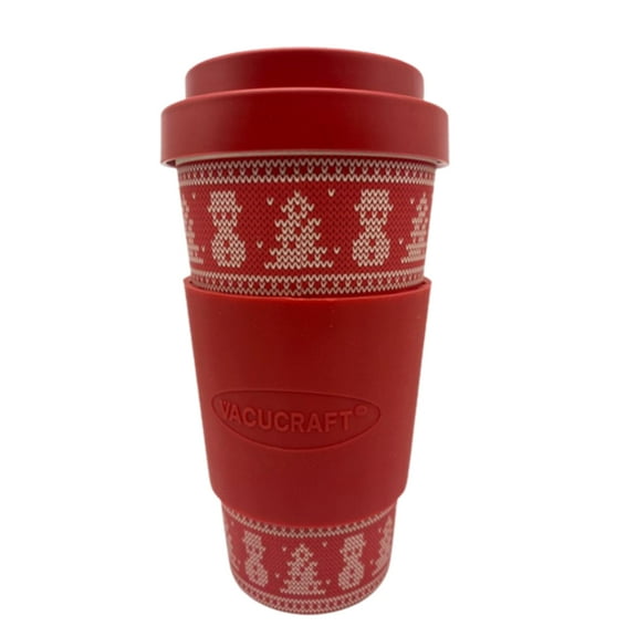 Red Snowflake Coffee Tea Cup - Christmas Holiday Collection