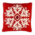 thumbnail image 1 of Red Snowflake Hooked Pillow -, 1 of 4