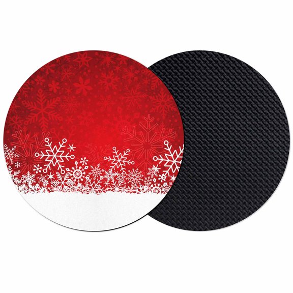 Red Snowflakes Christmas Coasters Set of 2, Absorbent Coasters for Drinks, Winter Holiday Xmas Snowflake Coaster for Desk Coffee Table Protection, Home Decor House Warming Gifts 4"
