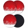 thumbnail image 1 of Red Snowflakes Christmas Coasters Set of 4, Absorbent Coasters for Drinks, Winter Holiday Xmas Snowflake Coaster for Desk Coffee Table Protection, Home Decor House Warming Gifts 4", 1 of 8