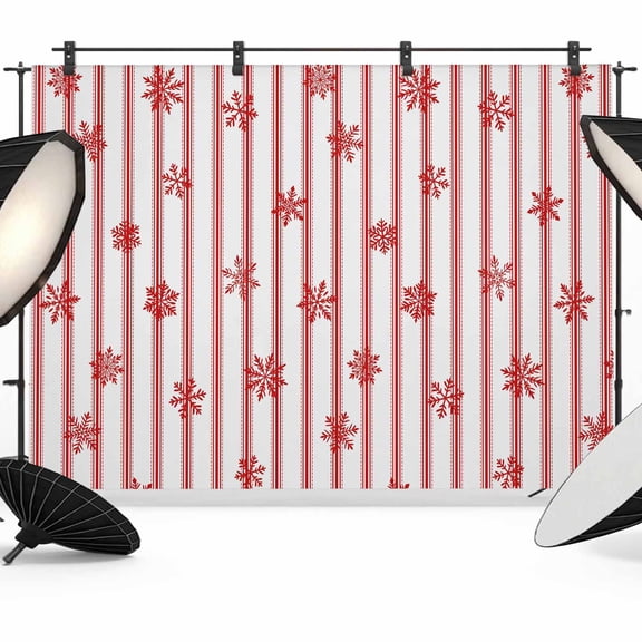 Red Snowflakes Photography Backdrop 8x6FT, Red Snowflake Stripes Grey Background Photo Backdrops, Background for Photography Studio Photo Studio Background, Back Drop for Photoshoot