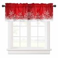 thumbnail image 1 of Red Snowflakes Valances for Windows Winter Xmas Red White Nature Snow Scene Rod Pocket Curtain Valance Window Treatment Short Curtains for Kitchen Living Room, 42"x12", 1 of 5