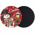 thumbnail image 1 of Red Snowman Christmas Coasters Set of 2, Absorbent Coasters for Drinks, Xmas Snowflake Botanical Coaster for Desk Coffee Table Protection, Home Decor House Warming Gifts 4", 1 of 8