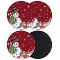 thumbnail image 1 of Red Snowman Christmas Coasters Set of 4, Absorbent Coasters for Drinks, Gifts Xmas Tree Winter Snowflake Coaster for Desk Coffee Table Protection, Home Decor House Warming Gifts 4", 1 of 8