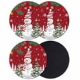 thumbnail image 1 of Red Snowman Christmas Coasters Set of 4, Absorbent Coasters for Drinks, Xmas Tree Snowflake Balls Coaster for Desk Coffee Table Protection, Home Decor House Warming Gifts 4", 1 of 8