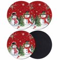 thumbnail image 1 of Red Snowman Christmas Coasters Set of 4, Absorbent Coasters for Drinks, Xmas Tree Snowflake Winter Birds Coaster for Desk Coffee Table Protection, Home Decor House Warming Gifts 4", 1 of 8