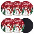 thumbnail image 1 of Red Snowman Christmas Coasters Set of 6, Absorbent Coasters for Drinks, Winter Xmas Tree Snowflake Coaster for Desk Coffee Table Protection, Home Decor House Warming Gifts 4", 1 of 8