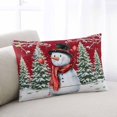 thumbnail image 1 of Red Snowman Christmas King Size Pillow Cover,Pillowcase Protectors with Zipper,Decorative Throw Pillow Case Cover,Xmas Tree Snowflake Birds Branches Wooden Pillow Shams for Couch Sofa 20x36Inch, 1 of 8
