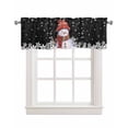 thumbnail image 1 of Red Snowman Christmas Linen Curtain Valance for Bedroom/Bathroom/Kitchen/Office/Living/Dining Room Window,Xmas Winter Snowflake Black Rod Pocket Topper Decorative Cafe Drapes Panel 54"x18", 1 of 6