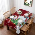 thumbnail image 1 of Red Snowman Christmas Table Cloth Waterproof Tablecloths, Gifts Xmas Tree Winter Snowflake Tablecloth Dining Table Cover for Kitchen Party Tabletop Outdoor, Rectangle Tablecloth 60x84 Inch, 1 of 9