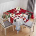 thumbnail image 1 of Red Snowman Christmas Table Cloth Waterproof Tablecloths, Winter Snowflake Xmas Gifts Tablecloth Dining Table Cover for Kitchen Party Tabletop Outdoor, Square Tablecloth 54x54 Inch, 1 of 9