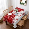 thumbnail image 1 of Red Snowman Christmas Table Cloth Waterproof Tablecloths, Xmas Balls Snowflake Tablecloth Dining Table Cover for Kitchen Party Tabletop Outdoor, Rectangle Tablecloth 60x102 Inch, 1 of 9