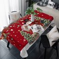 thumbnail image 1 of Red Snowman Christmas Table Cloth Waterproof Tablecloths, Xmas Tree Snowflake Ball Poinsettia Tablecloth Dining Table Cover for Kitchen Party Tabletop Outdoor, Rectangle Tablecloth 54x108 Inch, 1 of 9