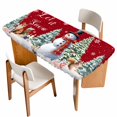 thumbnail image 1 of Red Snowman Christmas Table Cloths for 4 Foot Rectangle Tables, Xmas Tree Snowflake Gifts Patio Waterproof Elastic Fitted Tablecloths, Washable Rectangular Table Cover for Camping, 1 of 8