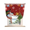 thumbnail image 1 of Red Snowman Christmas Tie Up Curtains for Windows 63 Inch Length Balloon Curtains Kitchen Adjustable Balloon Window Shade Xmas Tree Ball Snowflake Tie Up Valance Bathroom Curtain Window 52"x63", 1 of 6