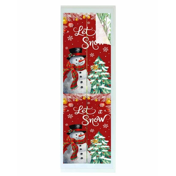 Red Snowman Christmas Window Privacy Film Stained Glass Window Film Decorative Windows Cover Static Windows Cling for Glass Door Xmas Tree Ball Snowflake Winter Stickers for Bathroom 23.6"x78.7"