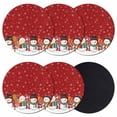 thumbnail image 1 of Red Snowman Coasters Set of 6, Absorbent Coasters for Drinks, Christmas Winter Snowflake Xmas Tree Coaster for Desk Coffee Table Protection, Home Decor House Warming Gifts 4", 1 of 8