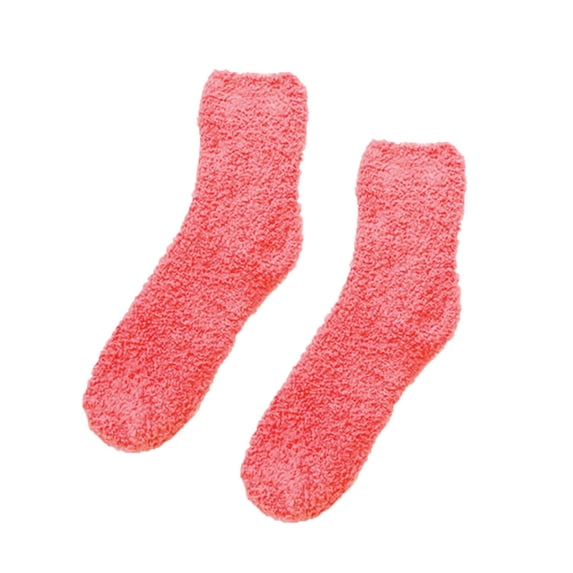 Red Socks Women Fuzzy Fluffy Cozy Slipper Socks Warm Soft Winter Plush Home Sleeping Socks