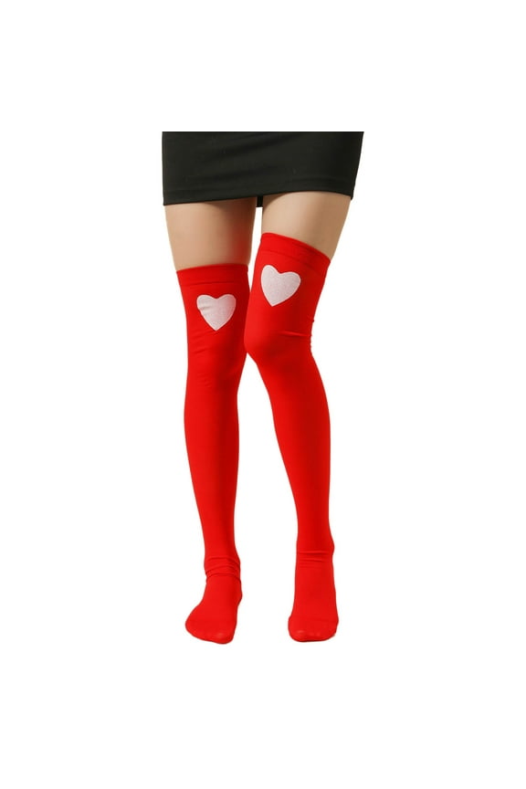 Red Socks Women Girls Valentine's Day Socks Heart Love Prints Socks Party Costume Accessories