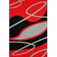 thumbnail image 1 of Red Soft Cozy 3D Look Lines Design, 7'6" x 10'3" Area Rug/ Carpet by Makymo, 1 of 4