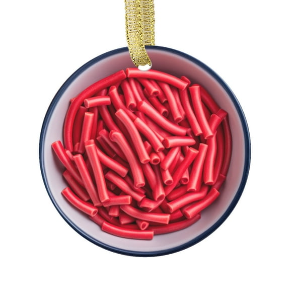 Red Soft Licorice Gift Candy Sweet Tooth Candies Food Double Sided Ceramic Foodie Novelty Holiday Christmas Xmas Tree Ornament Gift Accessory (Flat Printed Design, NOT 3D)